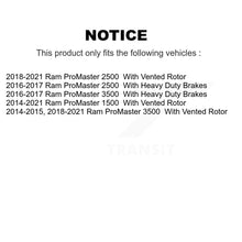 Charger l'image dans la galerie, Rear Disc Brake Rotors And Ceramic Pads Kit For Ram ProMaster 3500 2500 1500