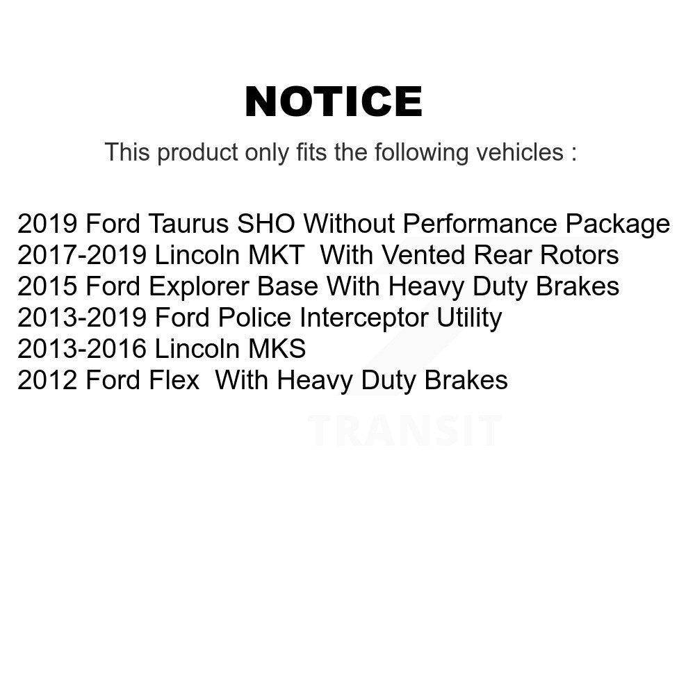 Rear Brake Rotors & Ceramic Pad Kit For Ford Explorer Police Interceptor Utility