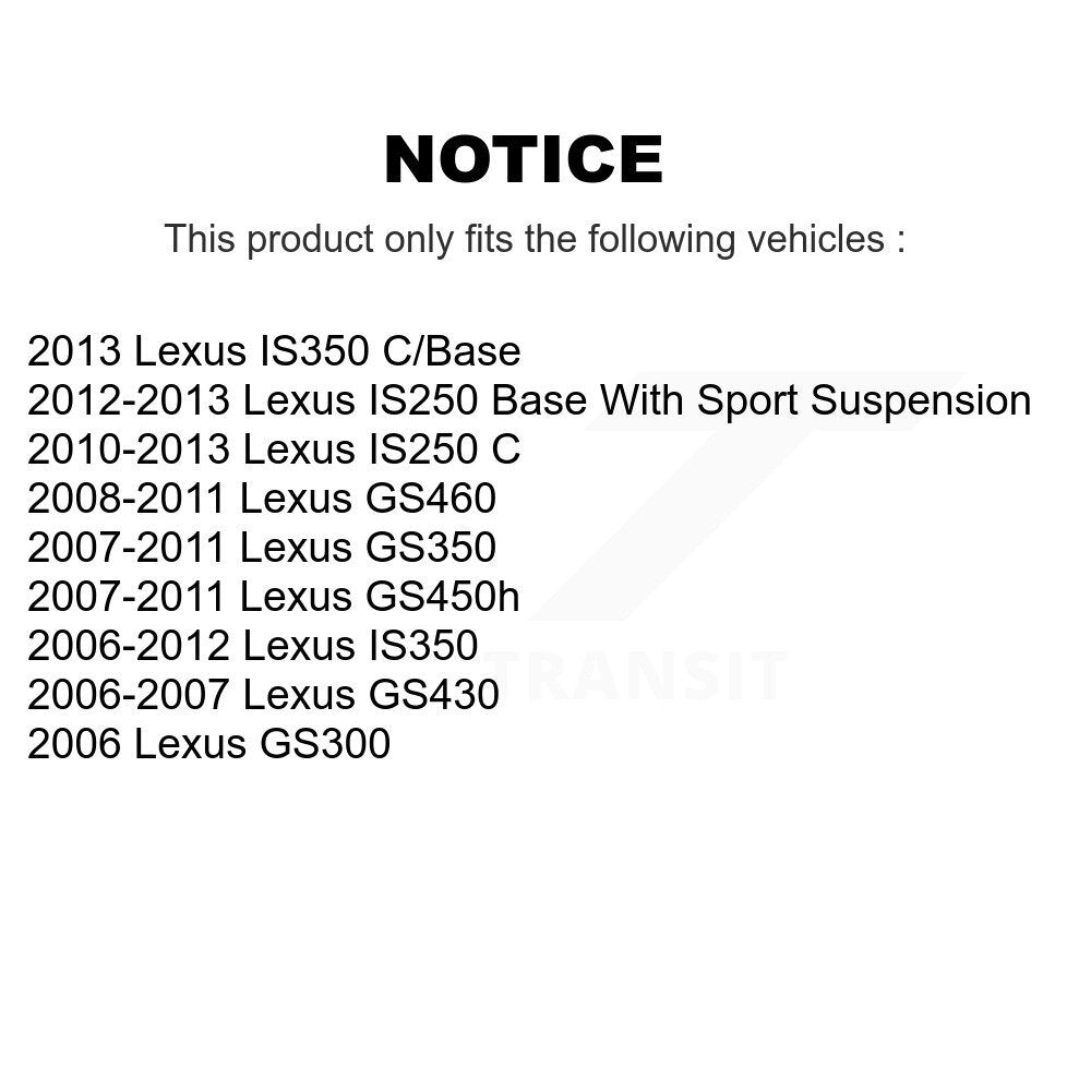 Rear Brake Rotors Ceramic Pad Kit For Lexus IS250 IS350 GS350 GS300 GS450h GS430