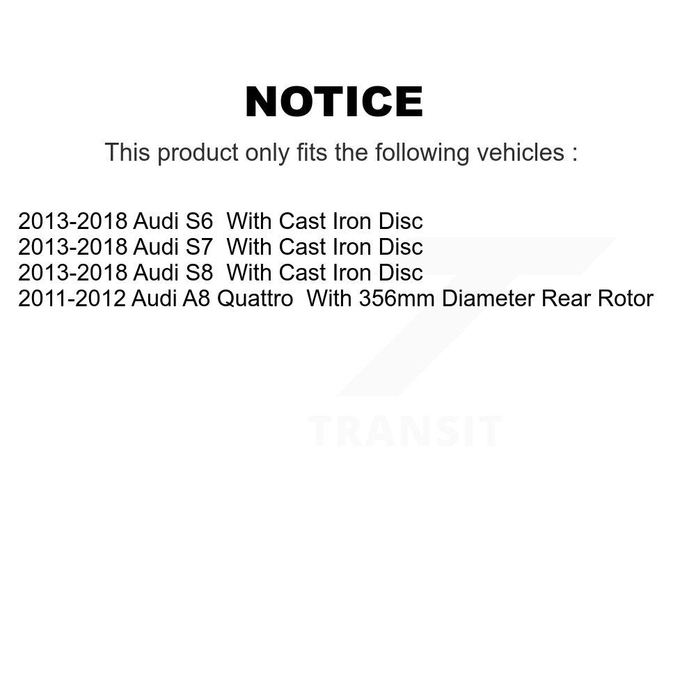 Rear Disc Brake Rotors And Ceramic Pads Kit For Audi S6 S7 A8 Quattro S8