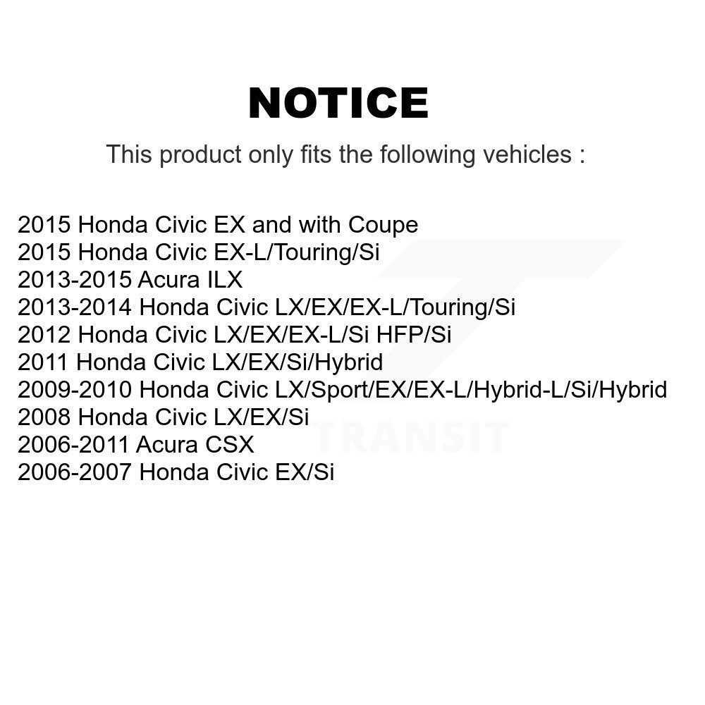 Rear Disc Brake Rotors And Ceramic Pads Kit For Honda Civic Acura CSX ILX