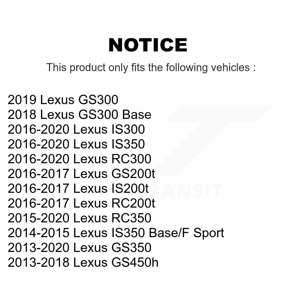 Rear Brake Rotors Ceramic Pad Kit For Lexus IS300 IS350 GS350 RC350 RC300 IS200t