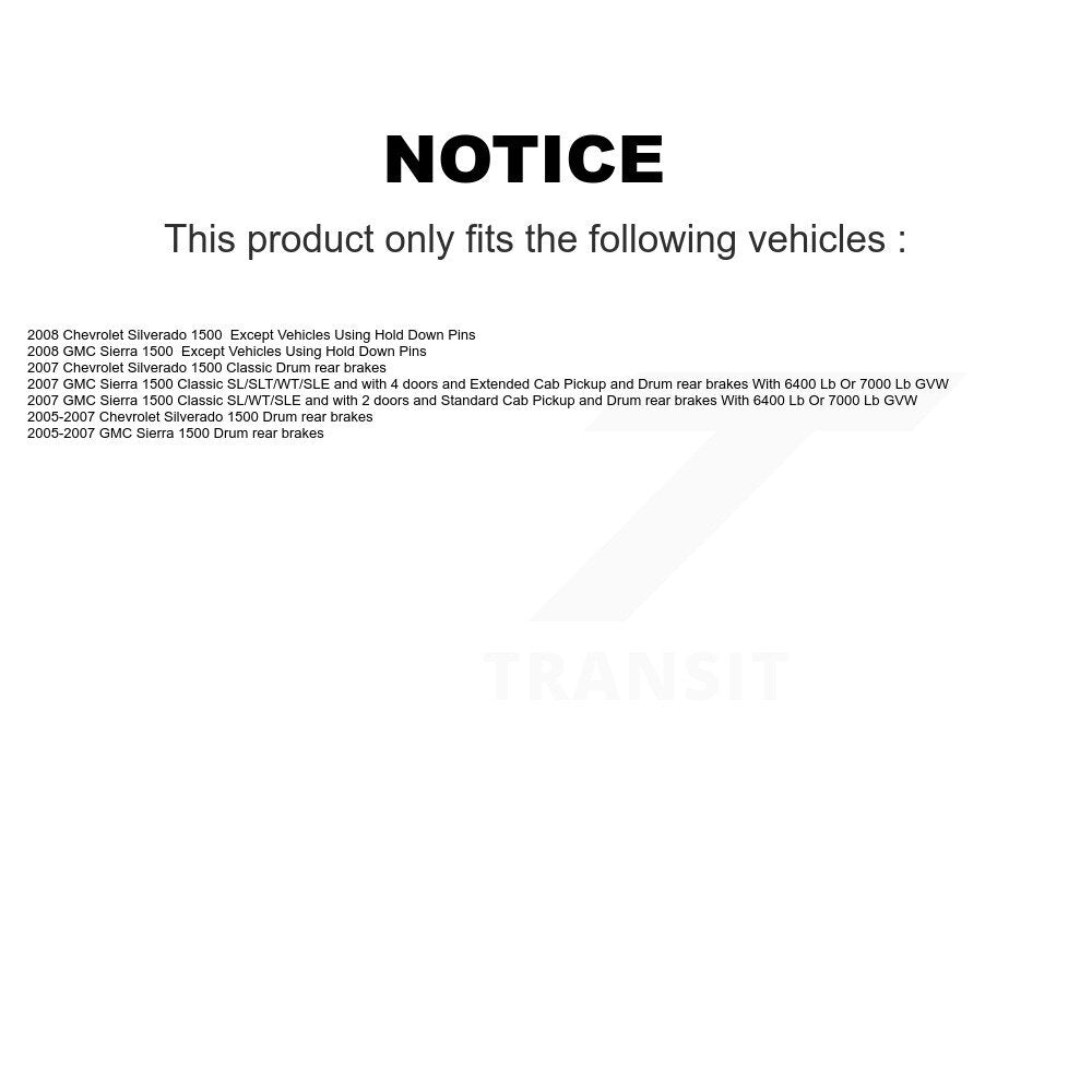 Front Rear Brake Rotors Ceramic Pad & Drum Kit (7Pc) For Chevrolet GMC Silverado