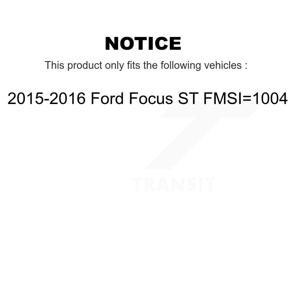 Front Rear Brake Rotor Ceramic Pad Drum Kit (7Pc) For 15-16 Ford Focus FMSI=1004