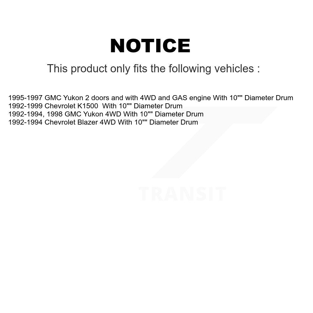 Front Rear Brake Rotors Ceramic Pad Drum Kit (7Pc) For Chevrolet K1500 GMC Yukon