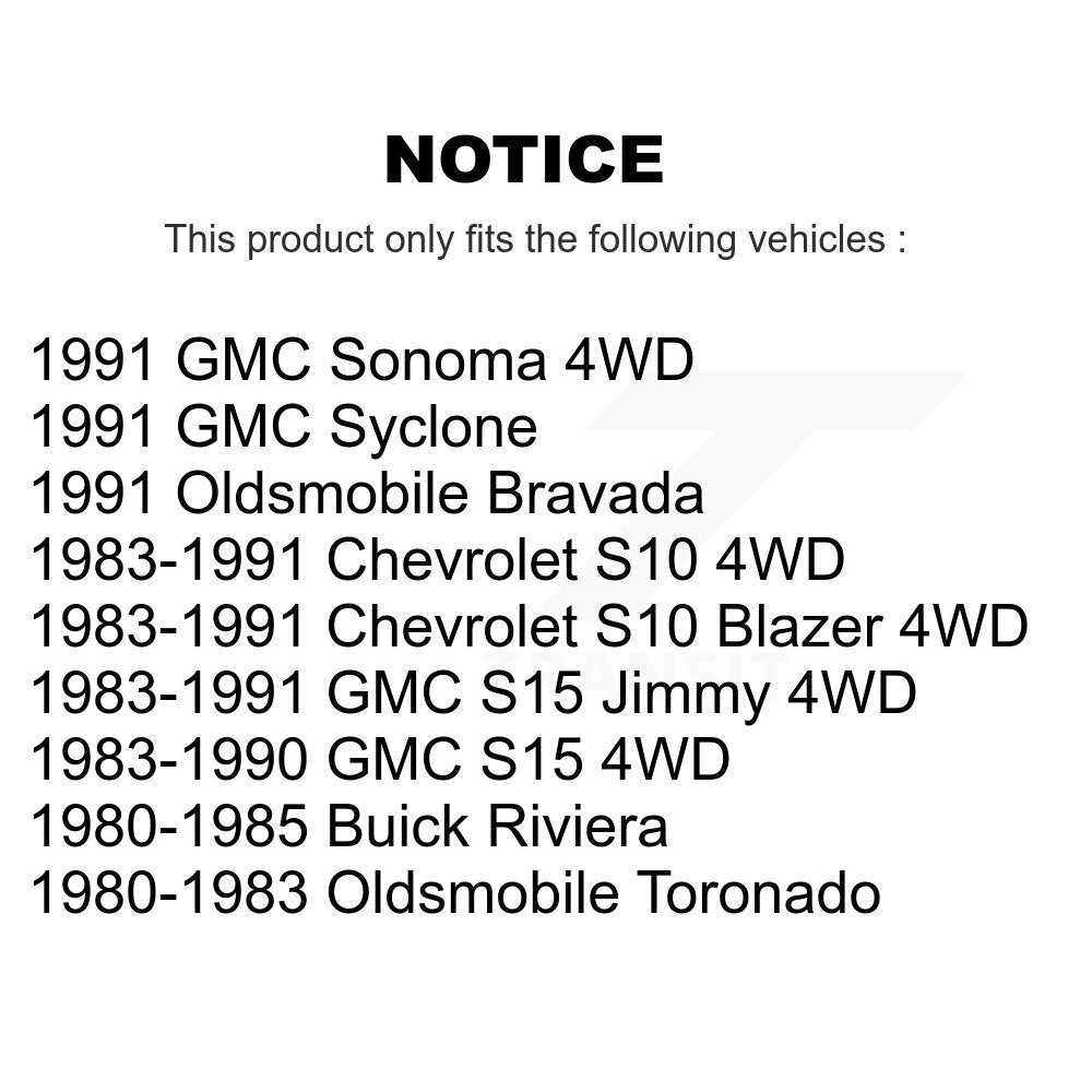 Front Rear Brake Rotor Ceramic Pad And Drum Kit For Chevrolet S10 GMC S15 Blazer