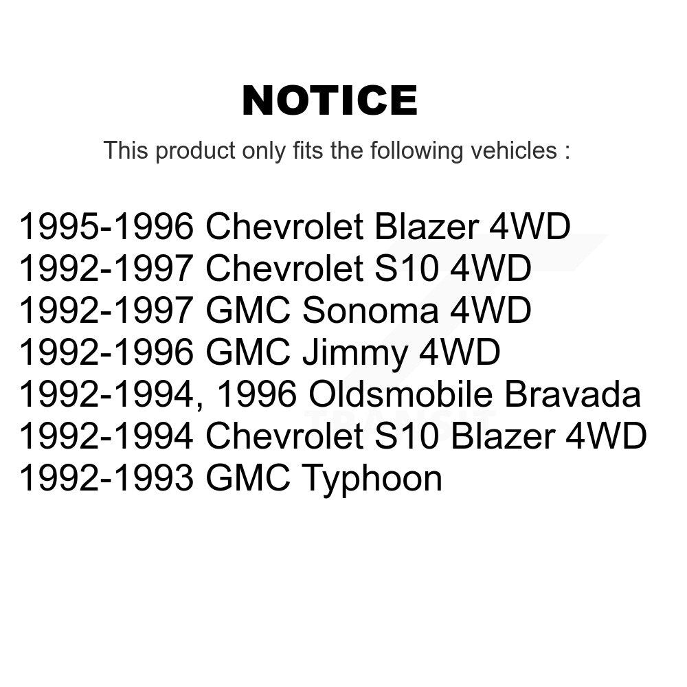 Front Rear Brake Rotors Ceramic Pad Drum Kit For Chevrolet S10 GMC Sonoma Blazer