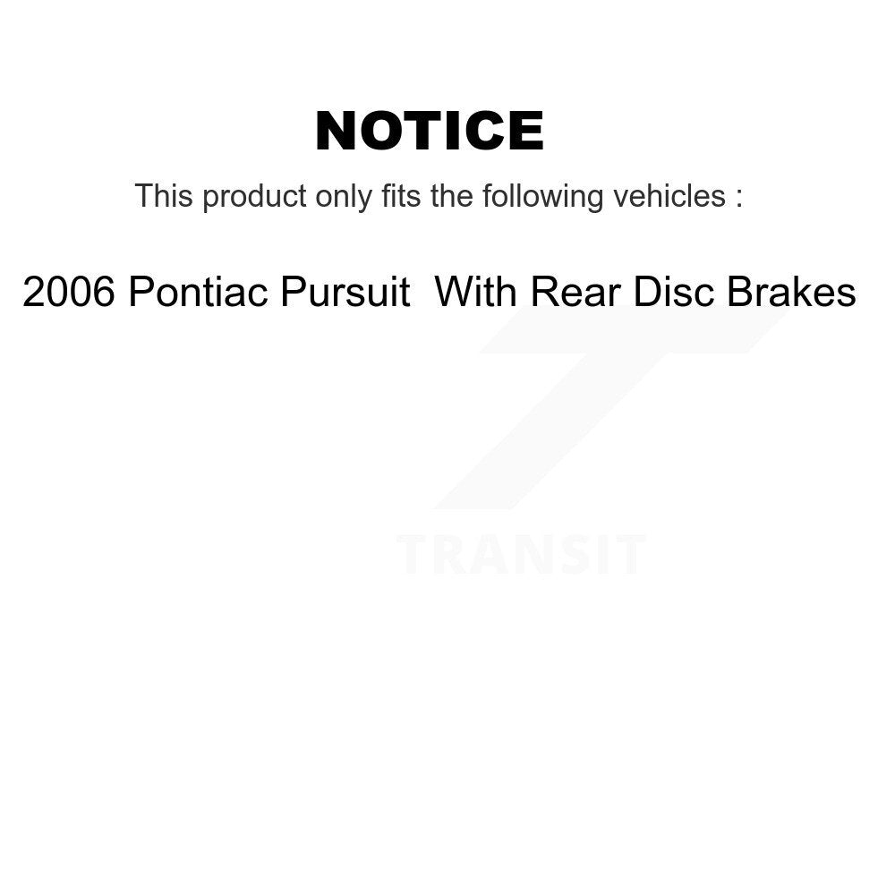 Front Rear Disc Brake Rotors Ceramic Pads And Drum Kit For Pontiac Pursuit