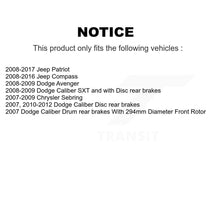 Charger l'image dans la galerie, Front Rear Disc Brake Rotors Ceramic Pad Drum Kit For Jeep Patriot Compass Dodge