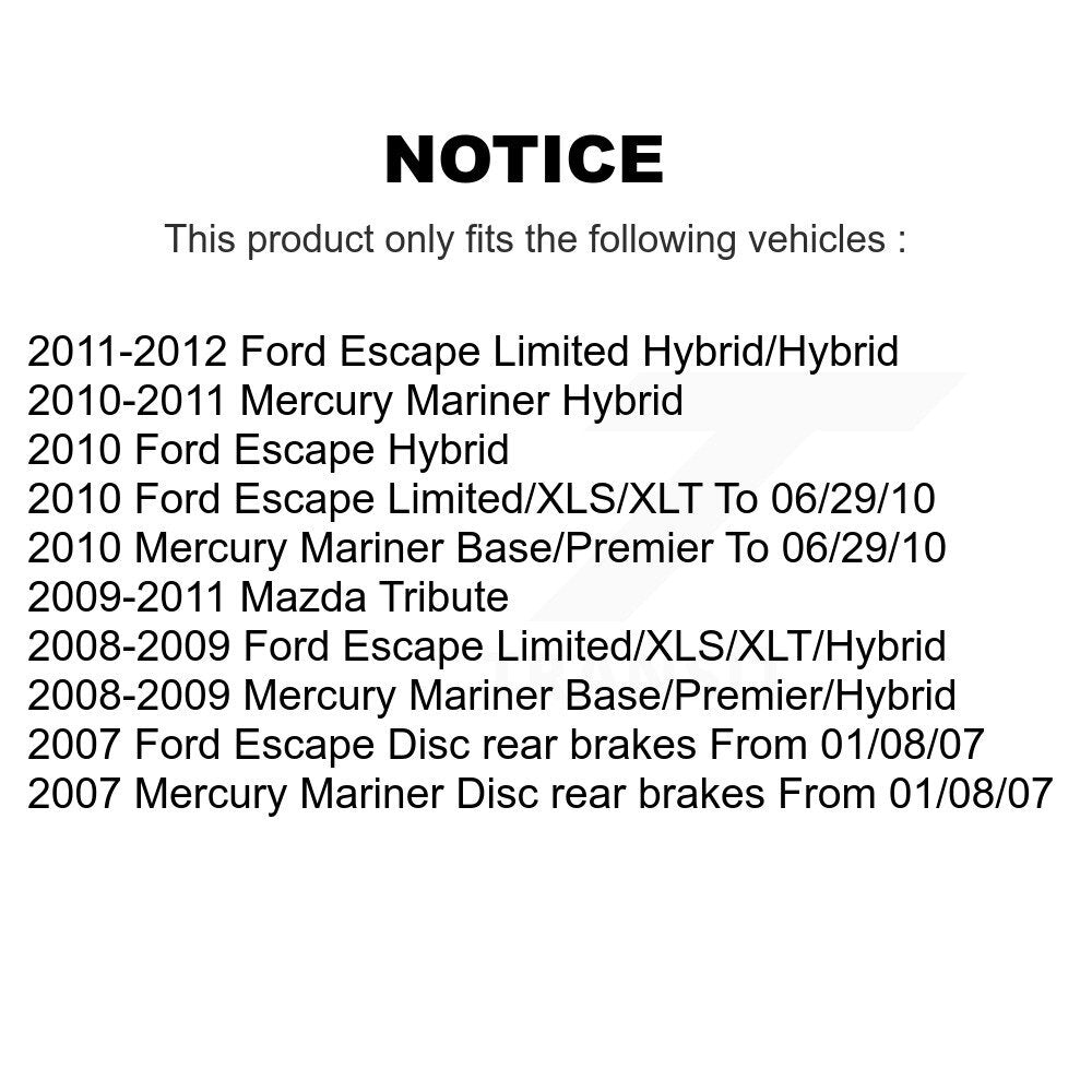 Front Rear Disc Brake Rotor Ceramic Pad & Drum Kit For Ford Escape Mazda Tribute