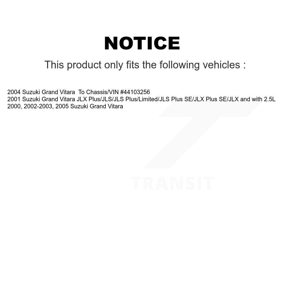 Front Rear Disc Brake Rotor Ceramic Pad & Drum Kit (9Pc) For Suzuki Grand Vitara