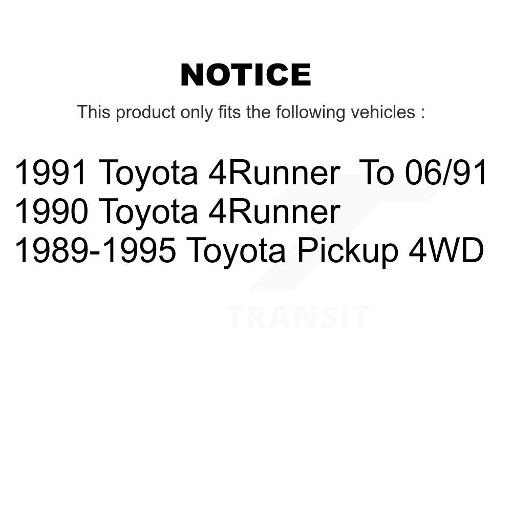 Front Rear Disc Brake Rotor Ceramic Pad Drum Kit (9Pc) For Toyota Pickup 4Runner