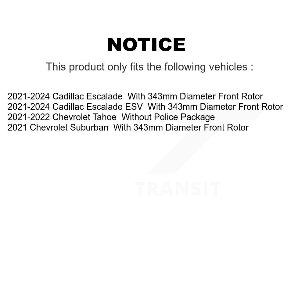 Front Rear Brake Rotor Ceramic Pad Kit For Cadillac Chevrolet Tahoe Escalade ESV