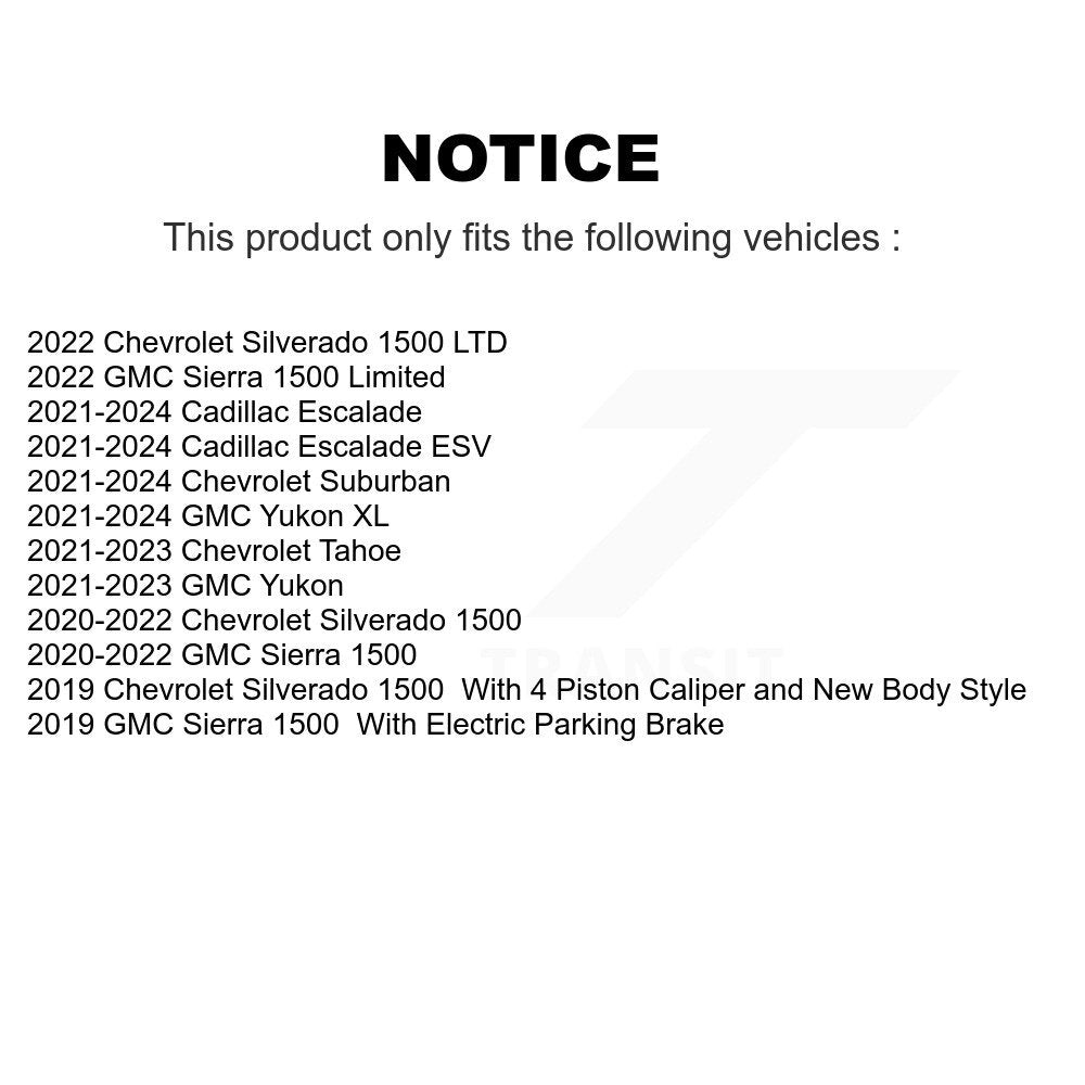 Rear Brake Rotor Ceramic Pad Kit For Chevrolet GMC Silverado 1500 Sierra Limited