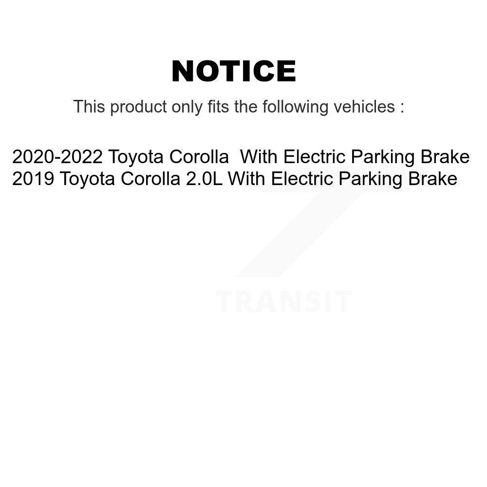 Rear Brake Rotors Ceramic Pad Kit For Toyota Corolla With Electric Parking