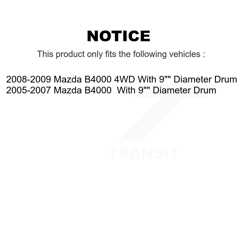 Front Rear Disc Brake Rotors Ceramic Pads And Drum Kit (7Pc) For Mazda B4000