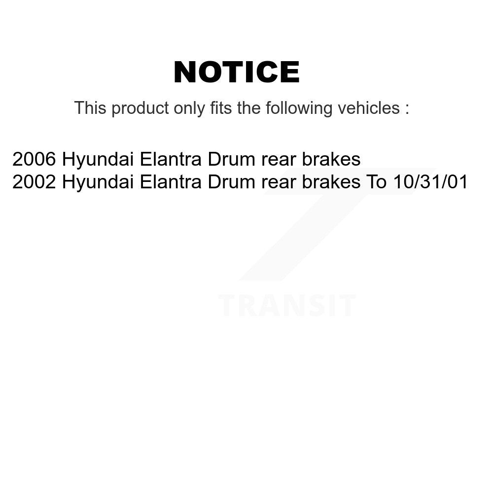 Front Rear Disc Brake Rotors Ceramic Pads And Drum Kit (9Pc) For Hyundai Elantra