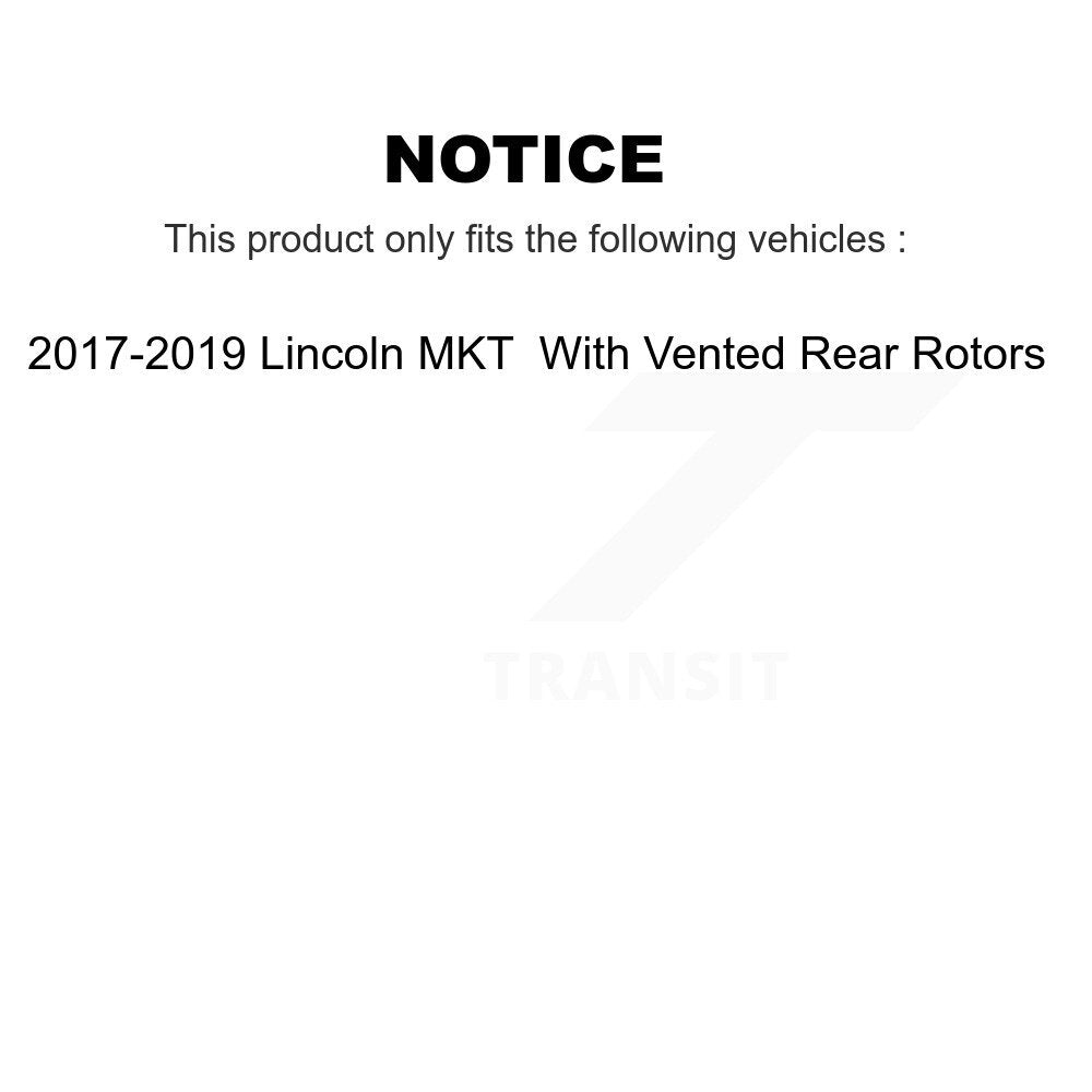 Front Rear Brake Rotor & Ceramic Pad Kit For Lincoln MKT With Vented Rotors