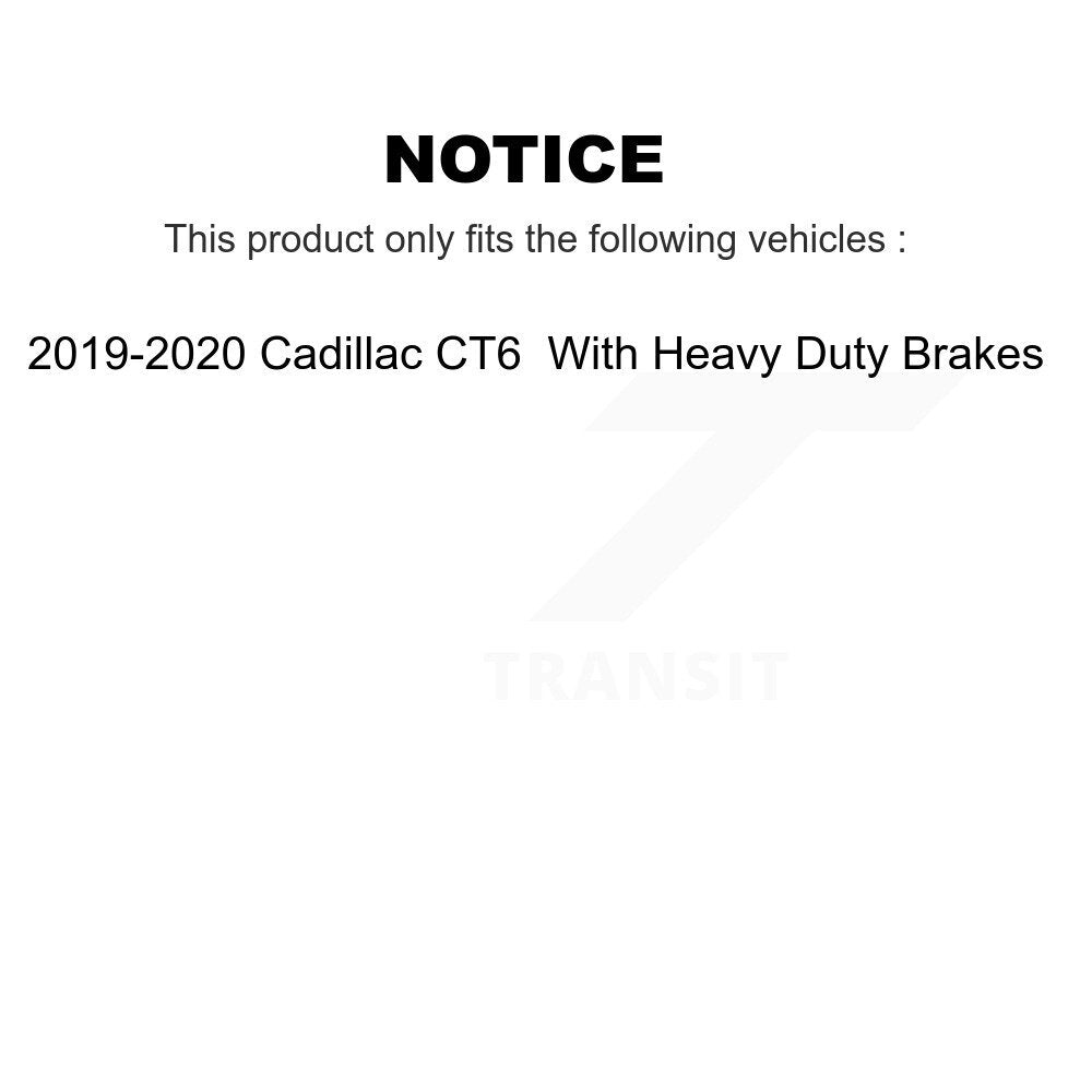 Front Brake Rotors Ceramic Pad Kit For 19-20 Cadillac CT6 With Heavy Duty Brakes
