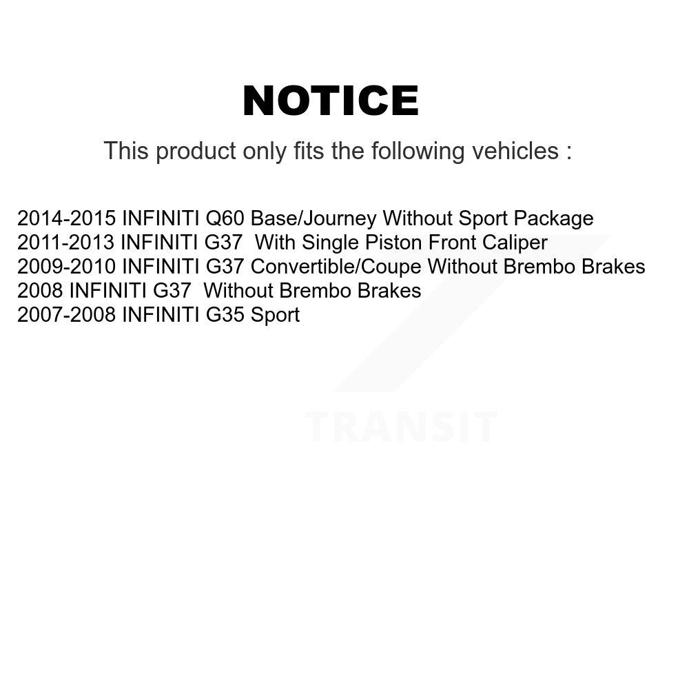 Front Disc Brake Rotors And Ceramic Pads Kit For INFINITI G37 G35 Q60 K8C-103478