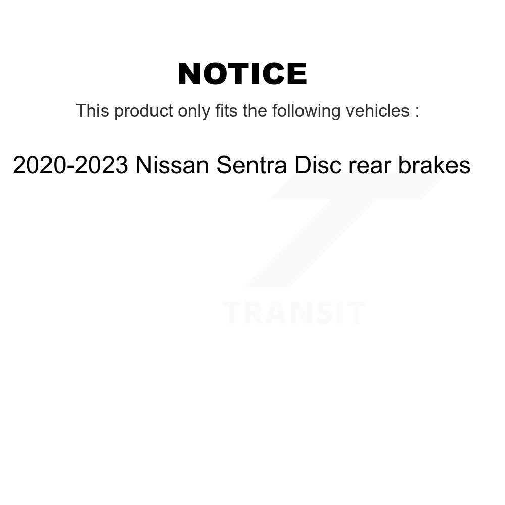 Rear Brake Rotors & Ceramic Pad Kit For 2020-2023 Nissan Sentra Disc rear brakes