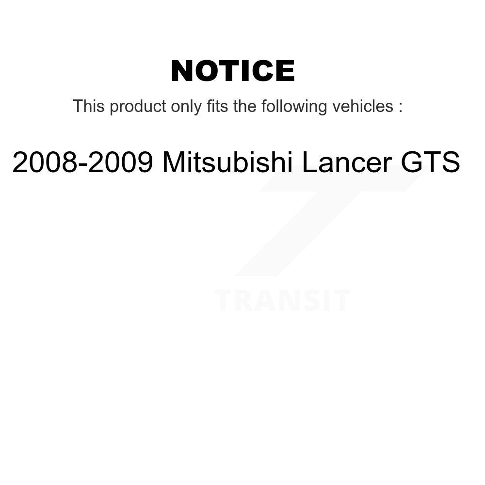 Front Rear Brake Rotors Ceramic Pad Drum Kit For 2008-2009 Mitsubishi Lancer GTS