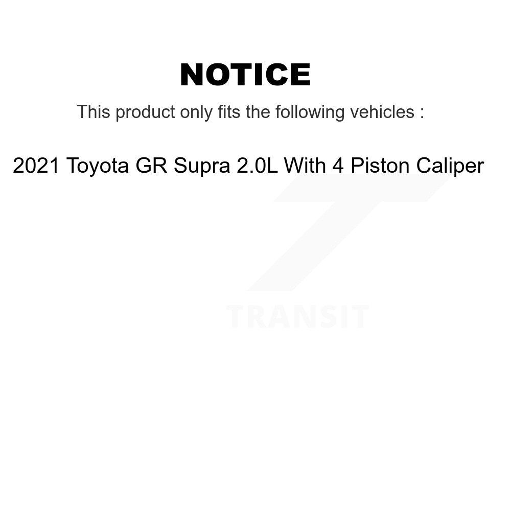 Front Brake Rotor Ceramic Pad Kit For Toyota GR Supra 2.0L With 4 Piston Caliper