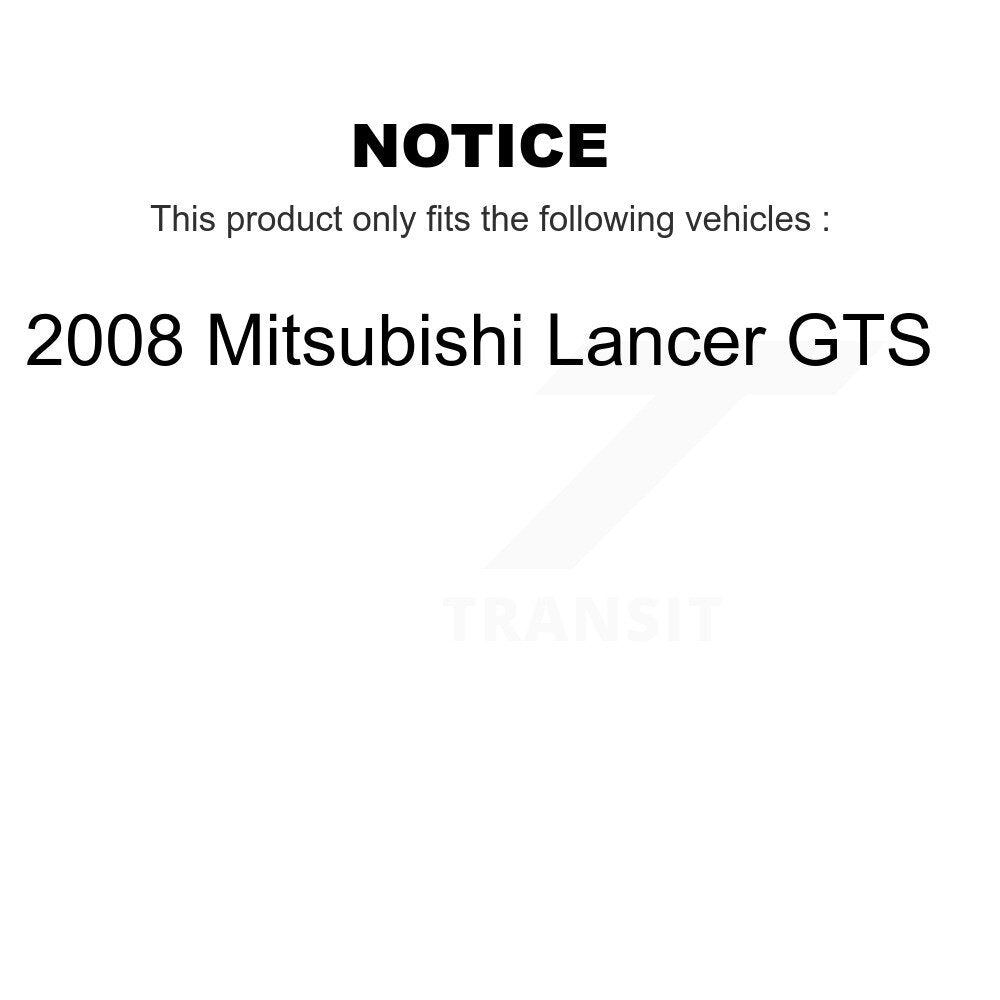 Front Rear Brake Rotor Ceramic Pad Drum Kit (9Pc) For 2008 Mitsubishi Lancer GTS