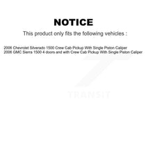 Charger l&#39;image dans la galerie, Rear Disc Rotors Ceramic Pads Parking Shoes Kit For Chevrolet Silverado 1500 GMC