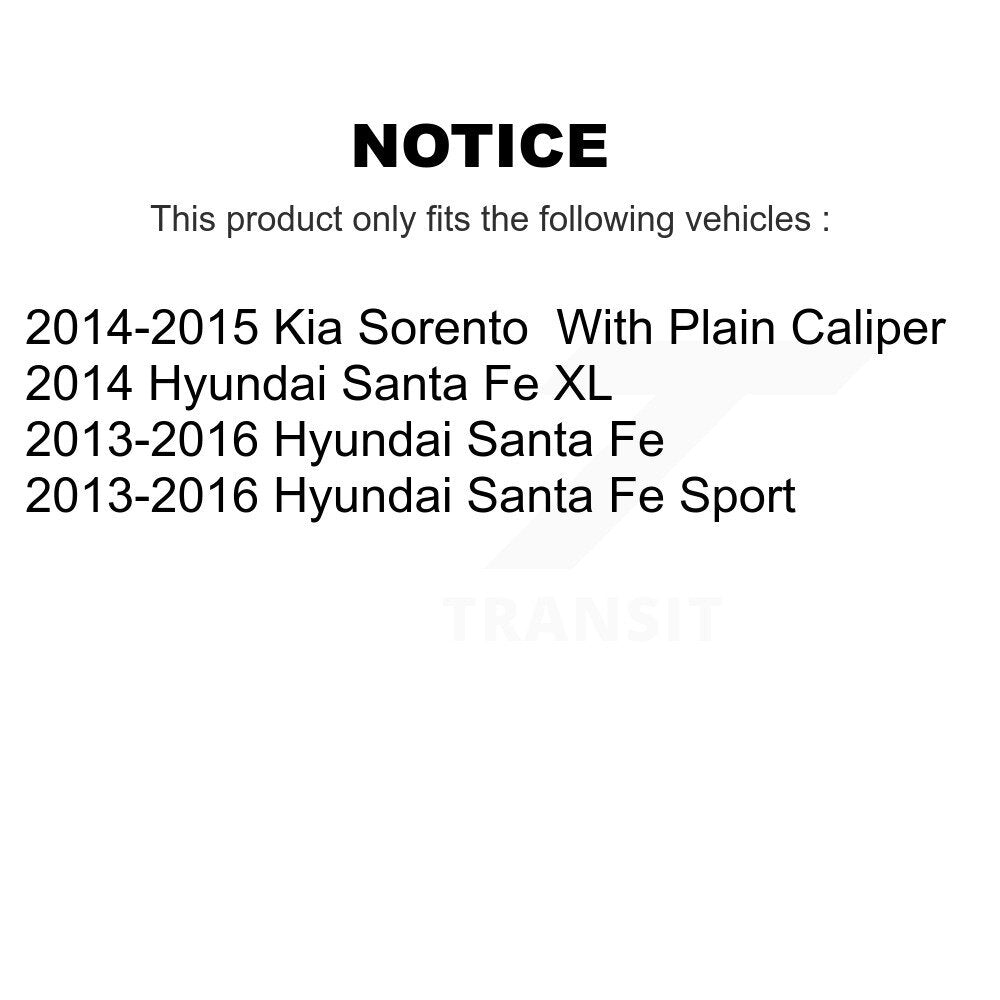 Rear Disc Rotors Ceramic Pads & Parking Shoes Kit For Hyundai Santa Fe Sport Kia