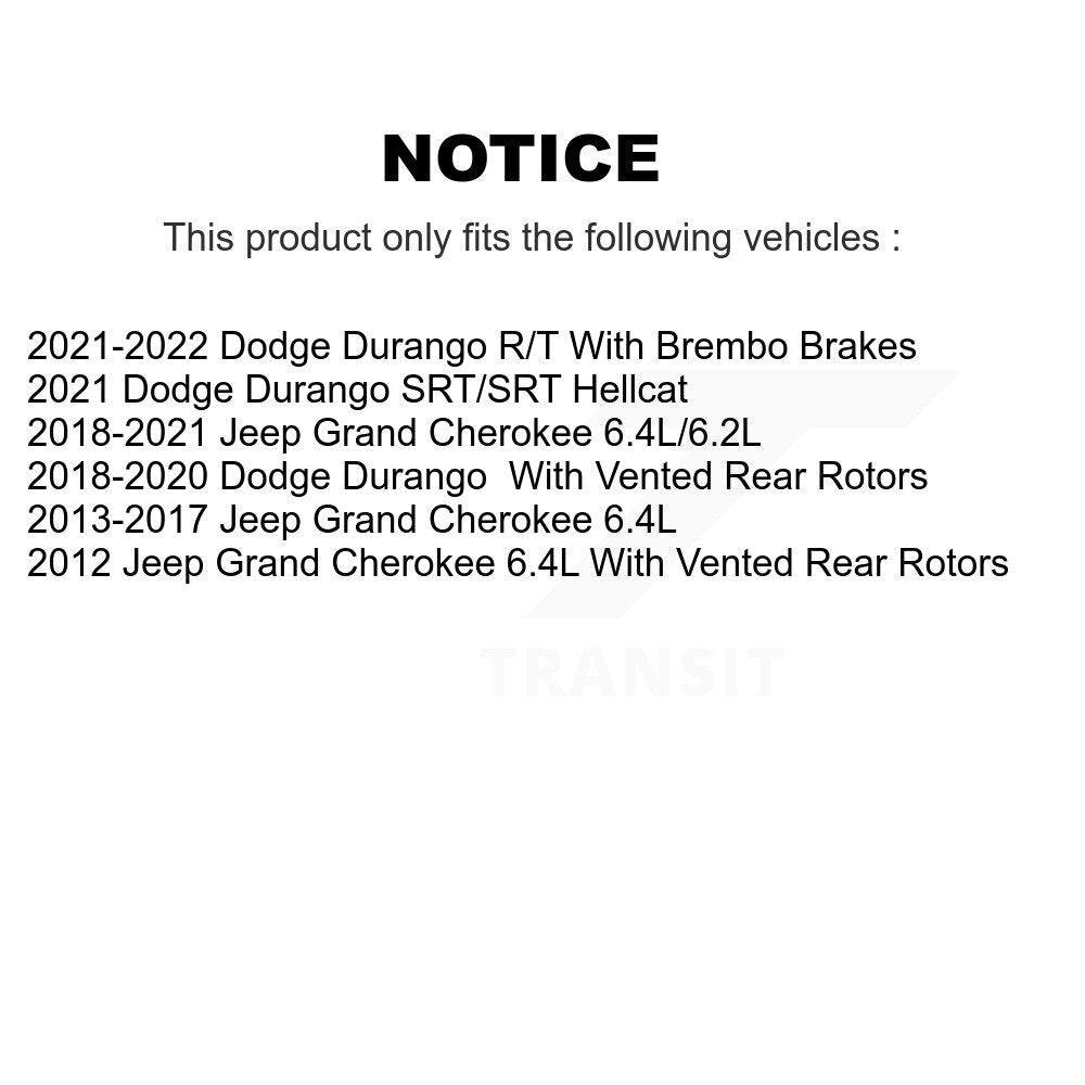 Rear Disc Rotors Ceramic Pads & Parking Shoes Kit For Jeep Grand Cherokee Dodge