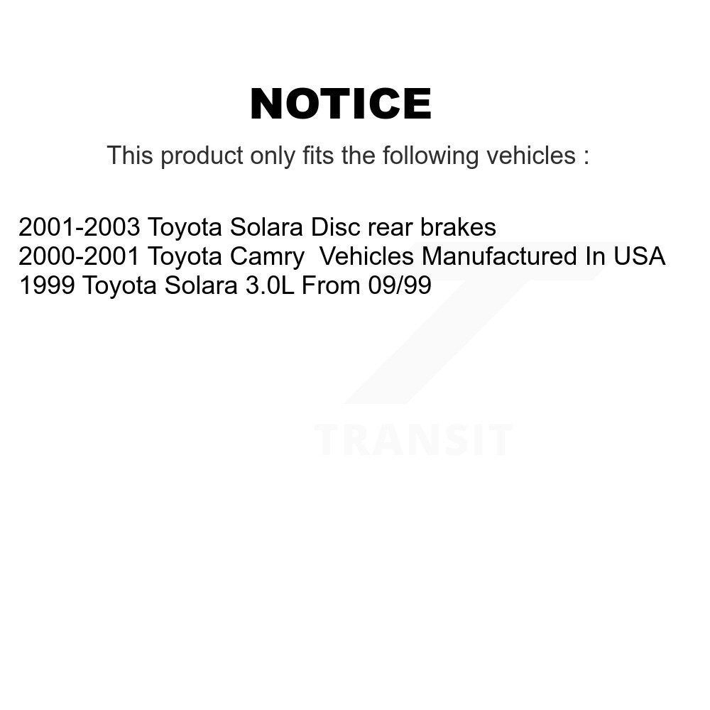 Rear Disc Rotors Ceramic Pads & Parking Brake Shoes Kit For Toyota Camry Solara