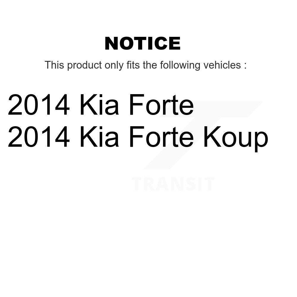 Rear Disc Rotors Ceramic Pads & Parking Brake Shoes Kit For 2014 Kia Forte Koup