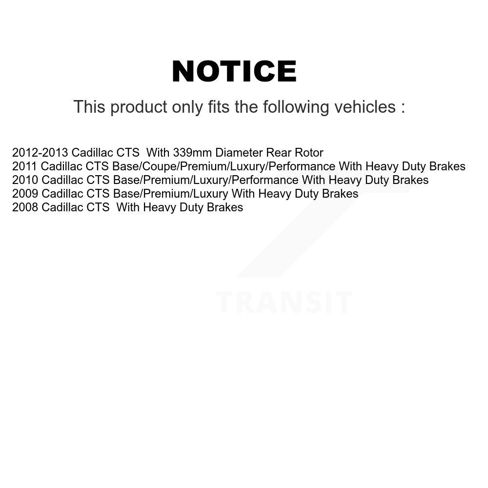 Rear Disc Rotors Ceramic Pads And Parking Brake Shoes Kit For Cadillac CTS