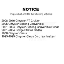 Charger l&#39;image dans la galerie, Rear Disc Rotors Ceramic Pads Parking Shoes Kit For Chrysler Sebring PT Cruiser