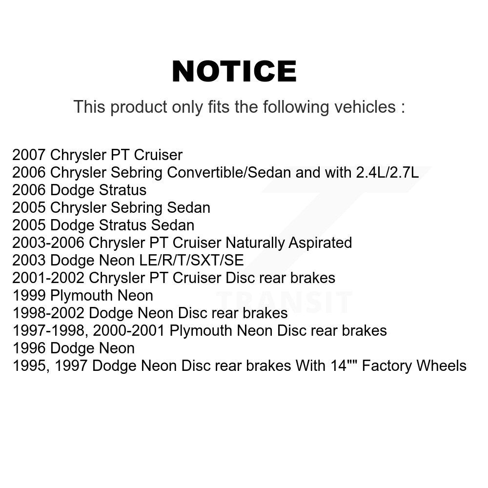 Rear Disc Rotors Ceramic Pads Parking Shoes Kit For Chrysler PT Cruiser Sebring