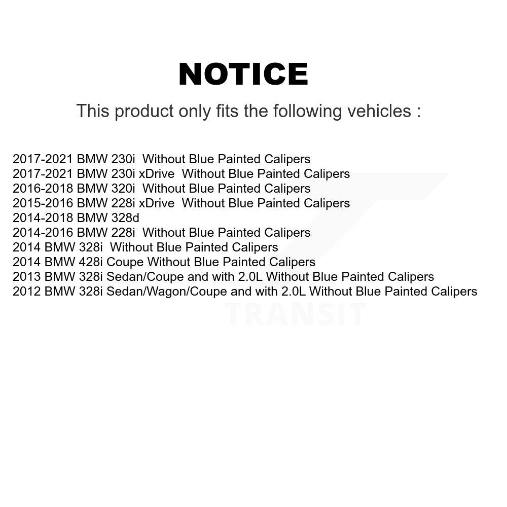 Rear Disc Rotors Ceramic Pads & Parking Shoes Kit For BMW 230i xDrive 228i 328i