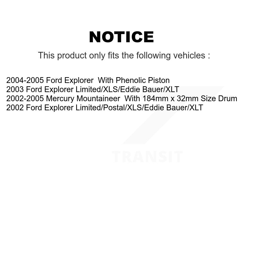 Rear Disc Rotors Ceramic Pads Parking Brake Shoes Kit For Ford Explorer Mercury