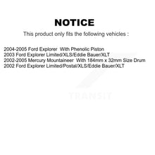 Charger l&#39;image dans la galerie, Rear Disc Rotors Ceramic Pads Parking Brake Shoes Kit For Ford Explorer Mercury