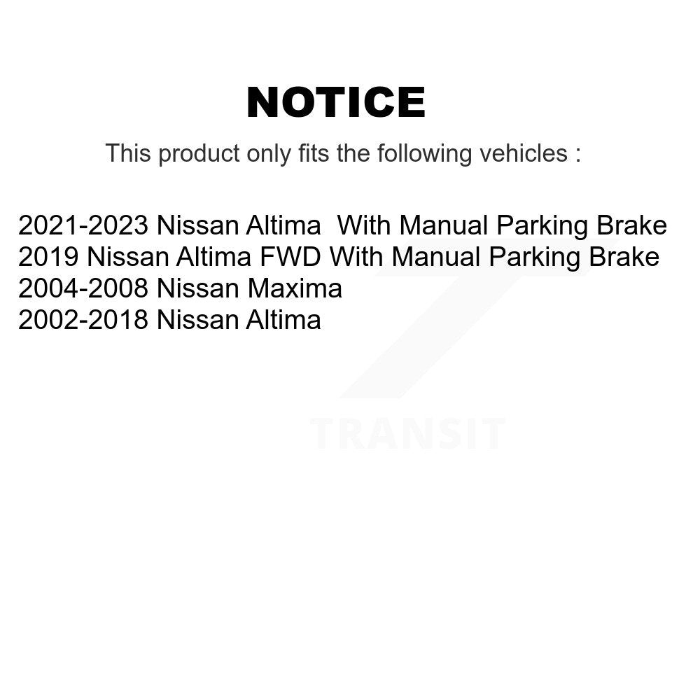 Rear Disc Rotors Ceramic Pads & Parking Brake Shoes Kit For Nissan Altima Maxima