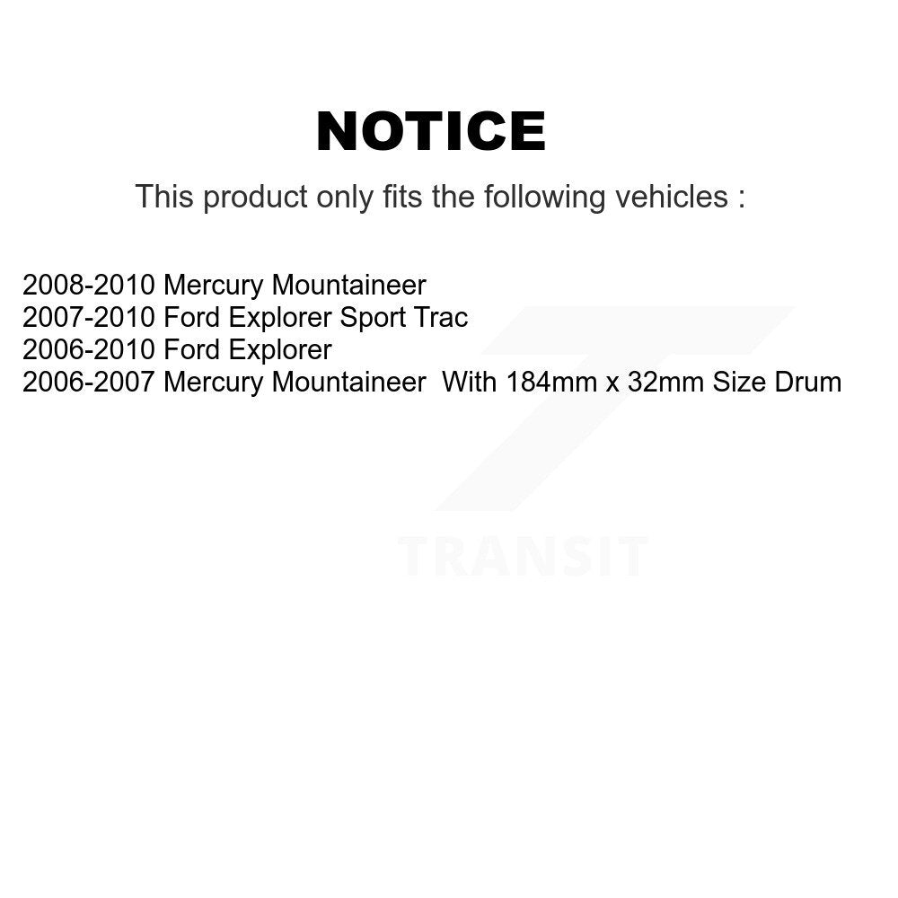 Rear Disc Rotors Ceramic Pads And Parking Shoes Kit For Ford Explorer Sport Trac