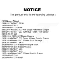 Charger l&#39;image dans la galerie, Rear Disc Rotors Ceramic Pads Parking Shoes Kit For INFINITI Nissan Maxima G37 Z