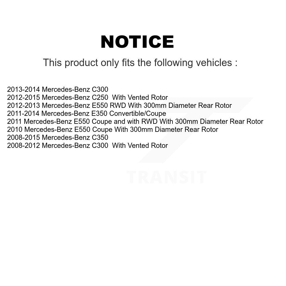 Rear Disc Rotors Ceramic Pads Parking Shoes Kit For Mercedes-Benz C350 E350 C300