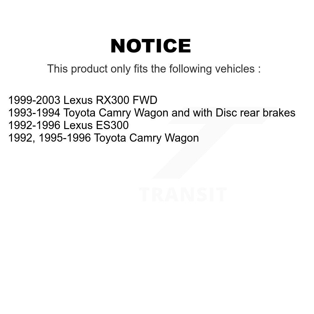 Rear Disc Rotors Ceramic Pads And Parking Shoes Kit For Lexus Toyota Camry RX300