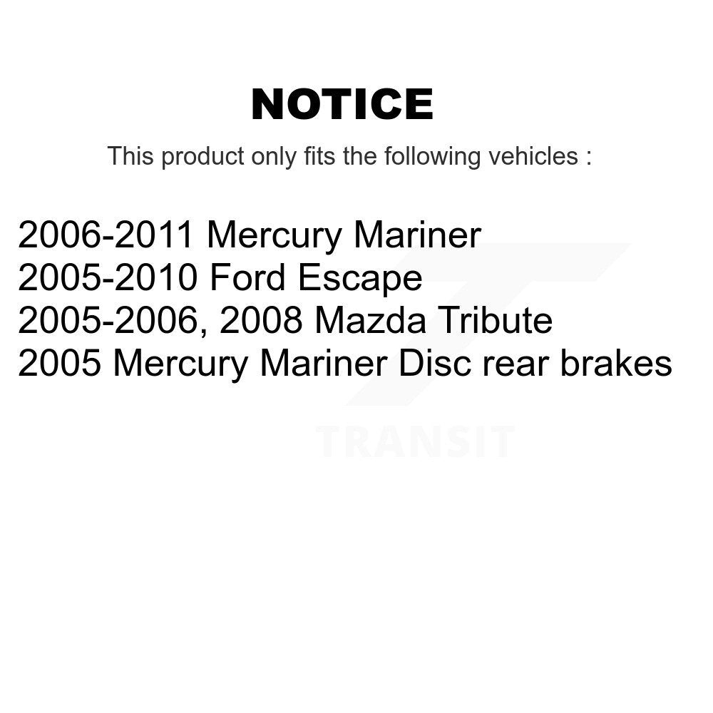 Rear Disc Rotors Ceramic Pads & Parking Shoes Kit For Ford Escape Mazda Tribute