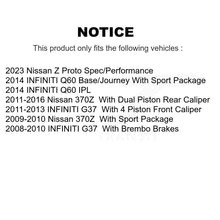 Load image into Gallery viewer, Rear Disc Rotors Ceramic Pads Parking Shoes Kit For INFINITI G37 Nissan 370Z Q60