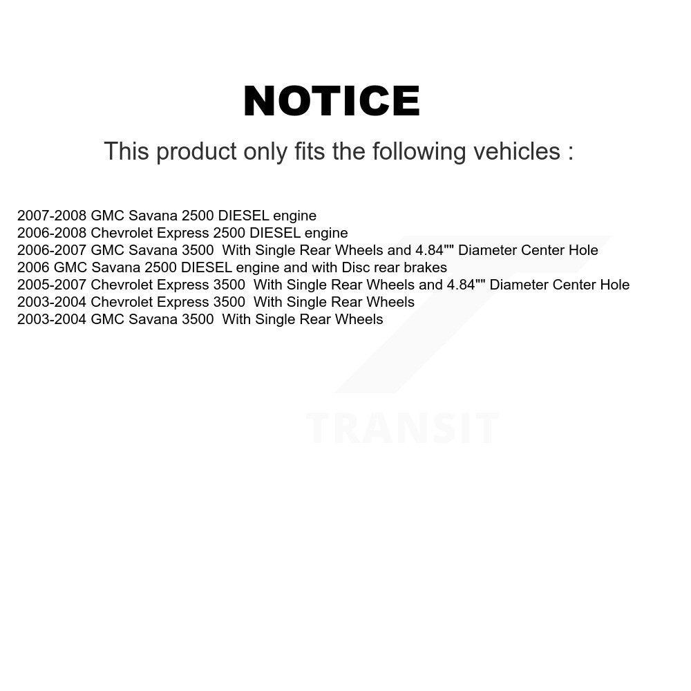 Rear Disc Rotors Ceramic Pads & Parking Shoes Kit For Chevrolet GMC Express 3500