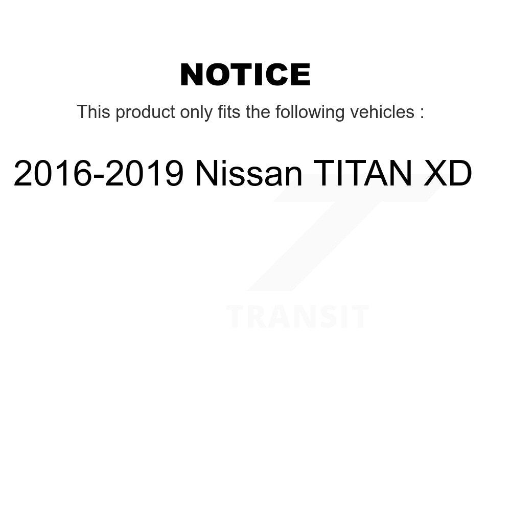 Rear Disc Rotors Ceramic Pads & Parking Shoes Kit For 2016-2019 Nissan TITAN XD
