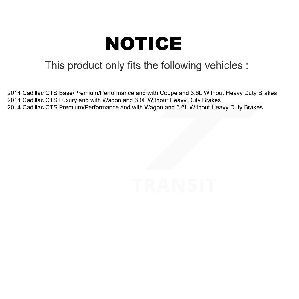 Rear Disc Rotors Ceramic Pads Parking Brake Shoes Hardware Kit For Cadillac CTS