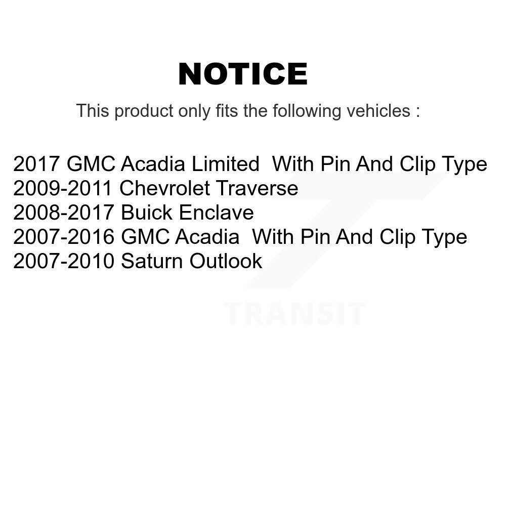 Rear Disc Rotors Ceramic Pads Parking Shoes & Hardware Kit For GMC Acadia Buick